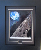 Moon & Earth photo with Rare Moon Specimen