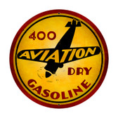 Aviation Gasoline Round Metal Sign