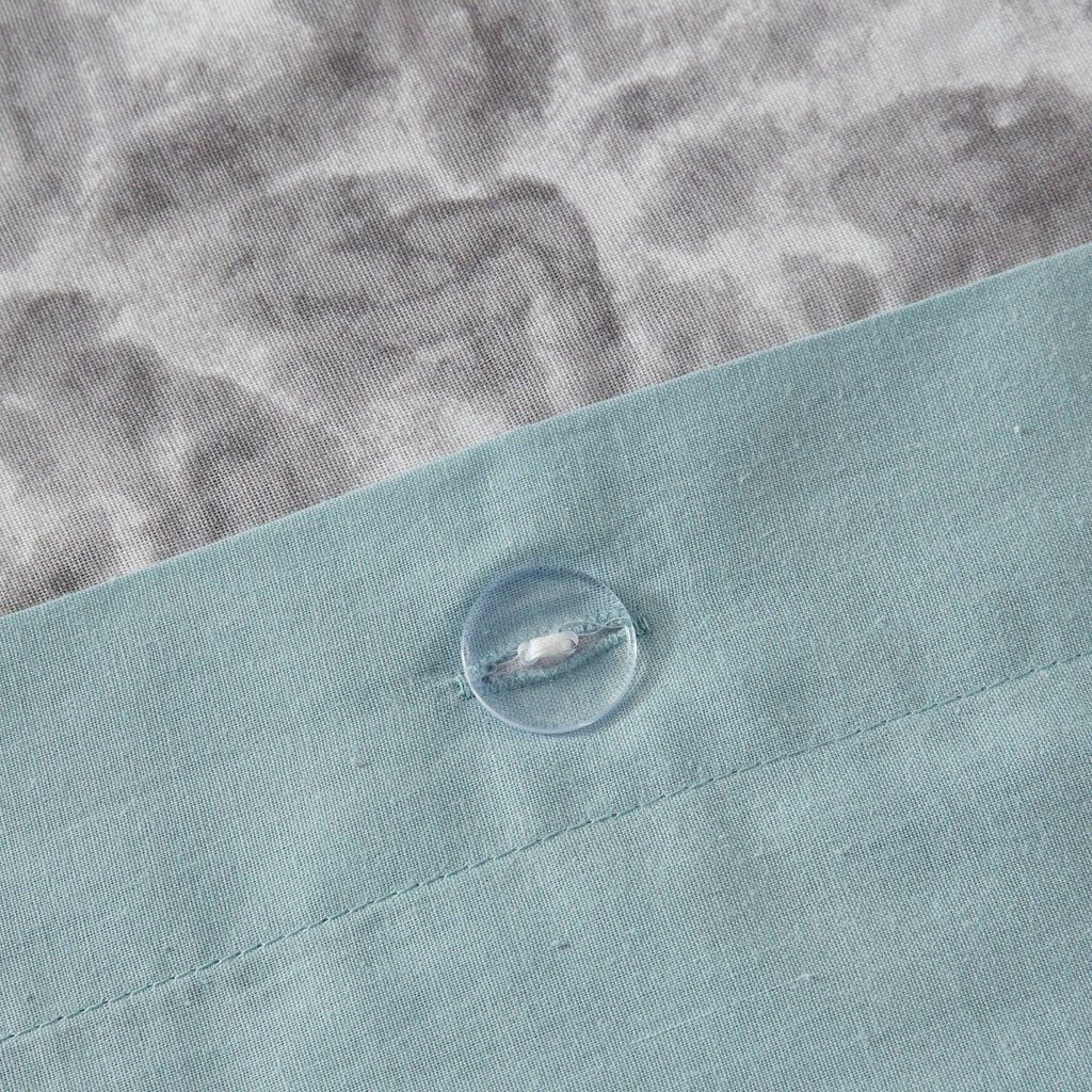 3pc Aqua Geometric Print Cotton Reversible Duvet Cover AND Shams (Lila -Aqua-Duv)