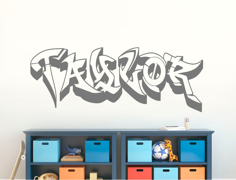 personalised graffiti wall sticker name (buy 2 get 3rd free)
