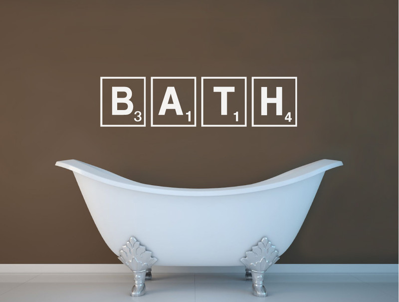 bath wall sticker | scrabble wall art - buy 2 get 1 free