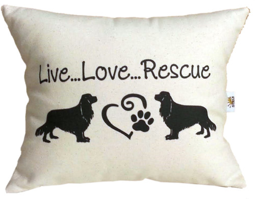 Live, Love, Rescue
100% Duck Cotton in Natural Vanilla
Writing in Black.  If you would like a different color, please email us at lisa@noblepetcompany.com