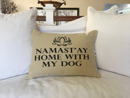 Namast'ay Home With My Dog in a Beautiful Beige colored fabric