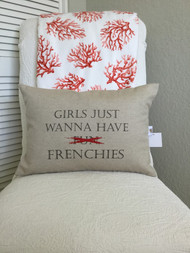Girls Just want to have Fun - Frenchies in a beautiful Oatmeal Canvas colored fabric
