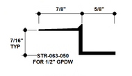 Z Shadow Bead Aluminum STR-063-050 5/8" W x 1/2" D x 10' Lg.