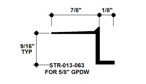 Aluminum Drywall Trim / Z Shadow Bead 1/8" x 5/8" Primed for Painting 8'-0" Lengths (STR-013-063) 