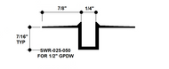 Wall Reveal Aluminum Bead SWR-025-050 1/4" W x 1/2" D x 10' Lg.