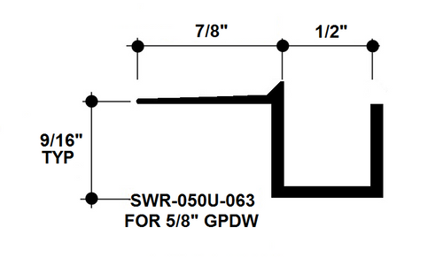 1/2" x 5/8" Aluminum "F" Reveal Trim, Primed for Painting