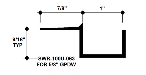 1" x 5/8" Aluminum "F" Reveal Trim, Primed for Painting