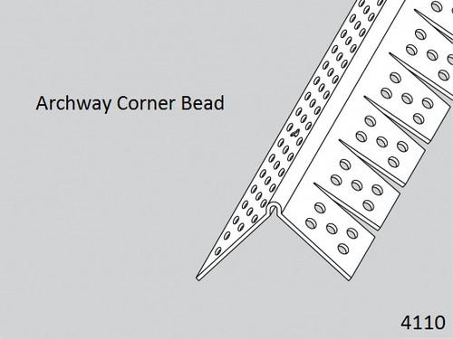 Archway Corner Bead Vinyl 4110 1-1/4" Legs x 8 Lg.