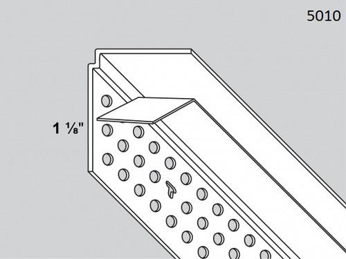 Use wherever a new wall is butted to an existing drop ceiling. The 7/8" tear away masking strip protects the visible flange from compound and paint for easy clean up.