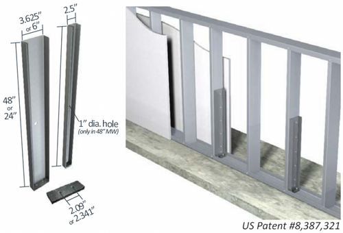 MidWall™ Kneewall Brace Kit 6" wall width x 48" height Structurally Rated Load Bearing