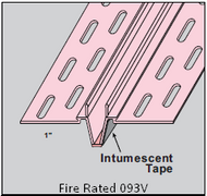 093X- V  Fire Rated Control Expansion Bead 92" (7' -8") Ridged Vinyl PVC