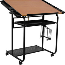 Adjustable Drawing and Drafting Table with Pewter Frame 