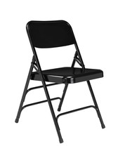 Deluxe Triple Braced & Double Hinged Black Metal Folding Chair