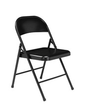 Affordable All-Steel Folding Chair, Black