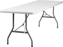 8' 2" Thick Granite White Plastic Folding Table