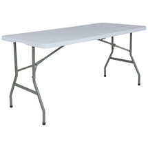 5-Foot Bi-Fold Granite White Plastic Folding Table