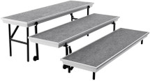 Transport 3-Level Straight Choral Riser, Grey Carpet (18 x 78 )