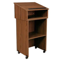 Tabletop Lectern and AV Cart/Lectern Base, Medium Oak