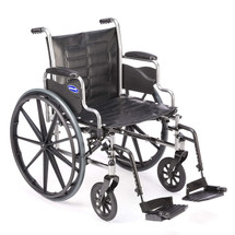 Wide Comfort Wheelchair, Commercial Grade with Heavy Duty Metal Footrests 