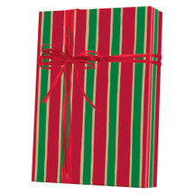 X3154, Christmas Stripe/Kraft - Available 4 widths and 3 roll sizes		