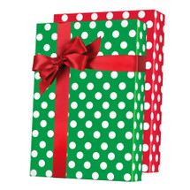 X5459, Christmas Polka Dot Reversible - Available 2 widths and 3 roll sizes		