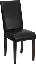 Black Leather Upholstered Parsons Chair