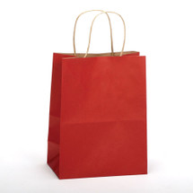 S30776, Natural Smooth Paper Shoppers, 8″ x 4-3/4″ x 10-1/2″, Scarlet