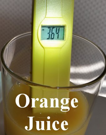 pH balance of orange juice