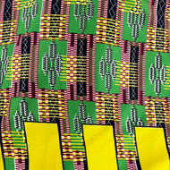 Yellow/Red Cotton Blocks African 