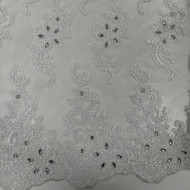 White/Crystal Beaded Sequin Lace