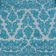 Turquoise Emb. Beaded My Lady Lace 