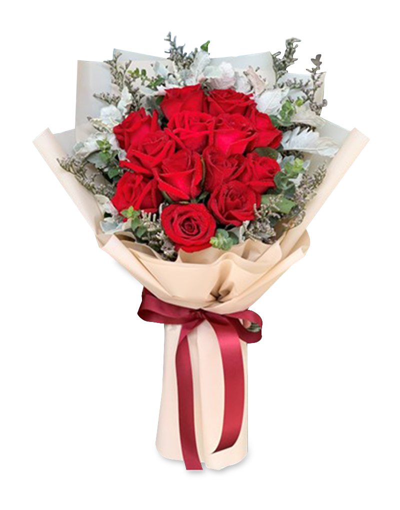 ช่อดอกกุหลาบสีแดง 14 ดอก รหัส fnf-v33