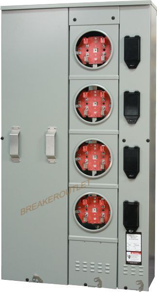 MP4411, 400A-4 Meter Main Service Residential, Apartments