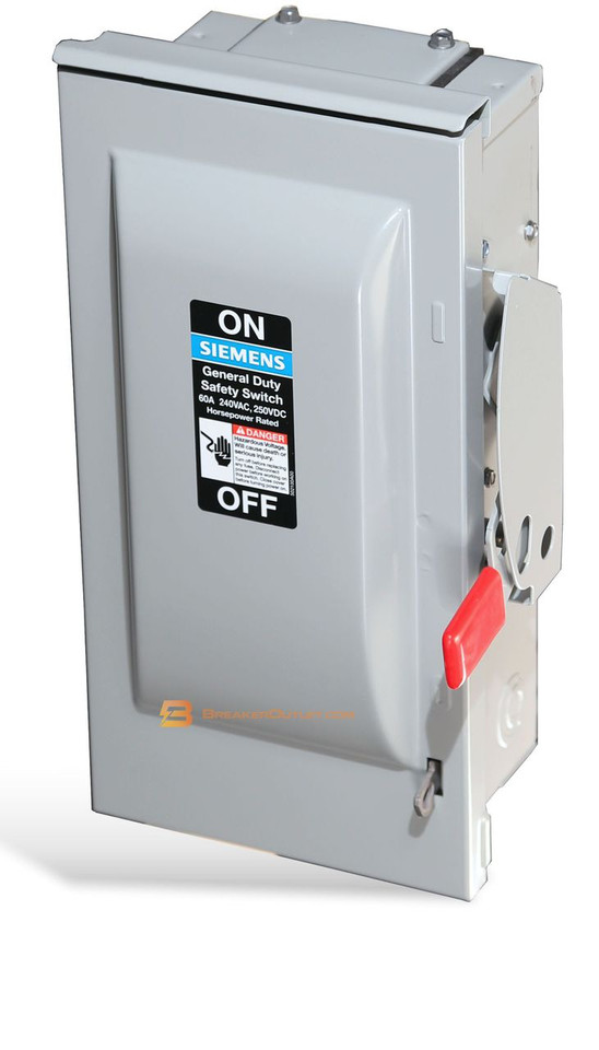 GF222NR Outdoor Fusible Safety Single Phase Switch 60A Siemens