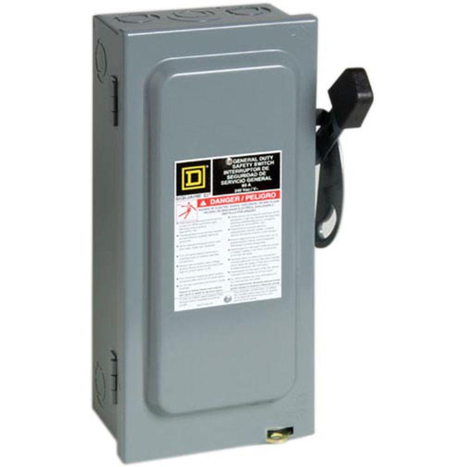 D322N 60A Square D Fusible Safety Switch 240V Breaker Outlet