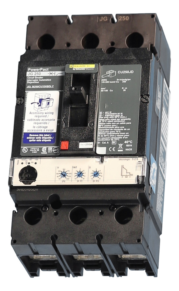 Jgl36250cu33xbdlc Square D Powerpact Electronic Circuit Breaker Breaker Outlet