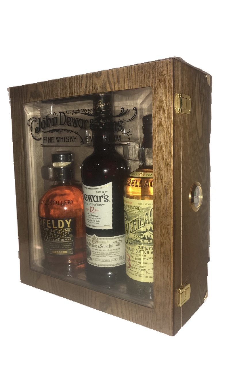 John Dewar Sons Fine Whiskey Emporium Cigar Humidor Gift Box 3 X 750ml