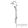 Chrome Dual Outlet Shower with Fixed Head & Adjustable Handset