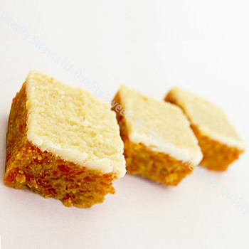 Gajar burfi carrot fudge squares with chopped nuts