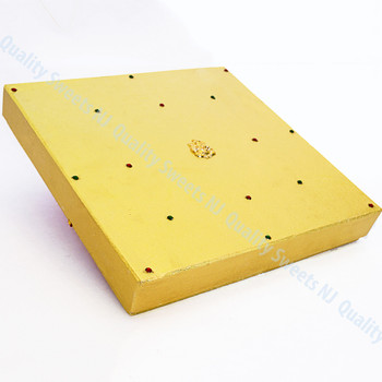 Large gold gift box with embossed Lord Ganesh figure