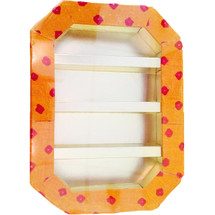 Orange gift box with decorative gold border