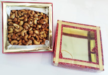 Gift box packed with roasted red chili cashews
