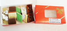 1 lb mixed sweets box with burfi, ladoos, and peda