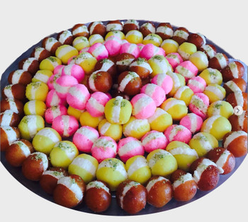 Diwali gift basket with motichoor ladoo and Bengali sweets
