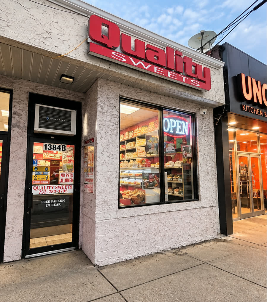 Quality Sweets storefront at 1384 Oak Tree Road in Iselin, NJ