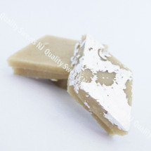 Diamond cut Kaju Katli cashew fudge with silver leaf