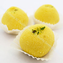 Mango sandesh made with fresh chenna and mango puree