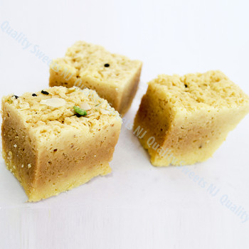Mysore pak blocks made with roasted gram flour and ghee